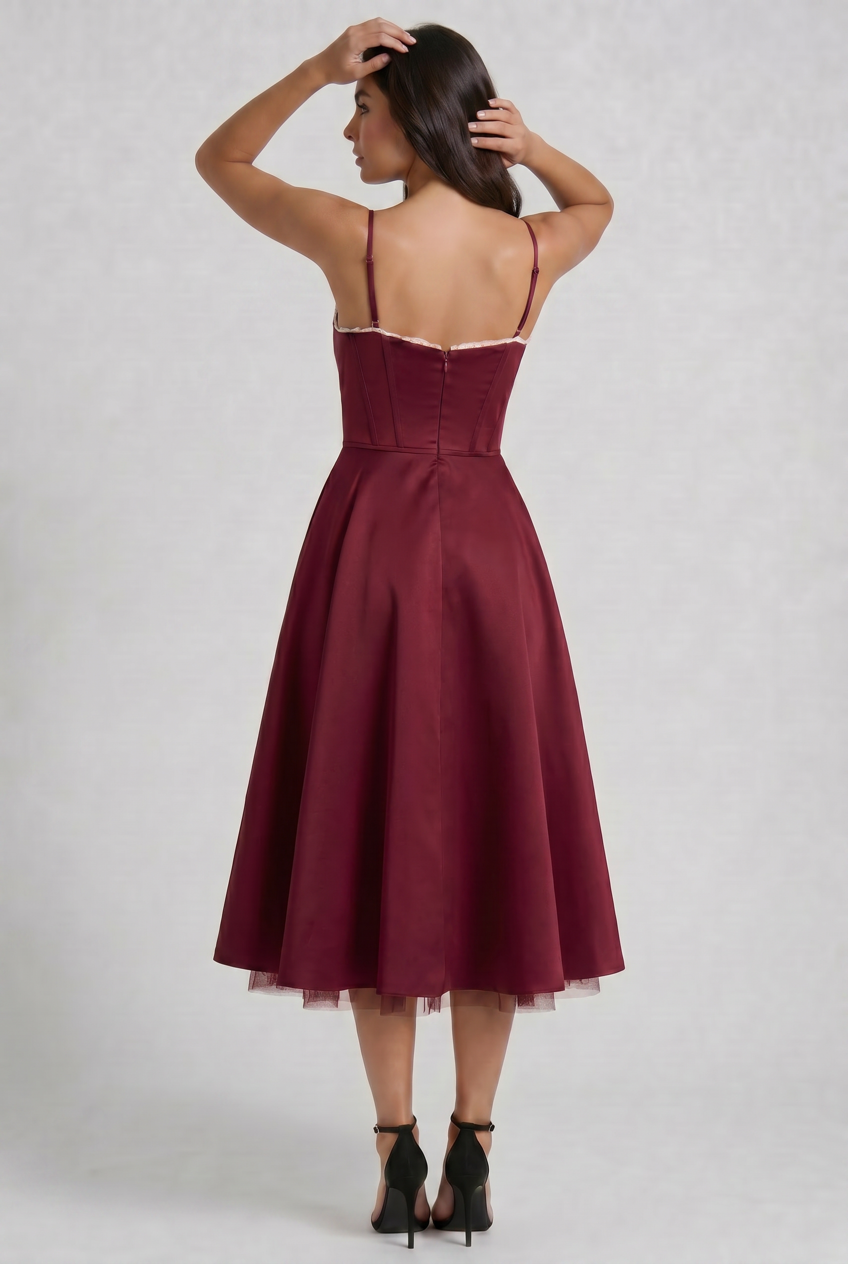 Selene - Vestido Midi Corset (Burdeos)