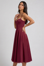 Selene - Vestido Midi Corset (Burdeos)