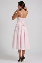Sherrie - Vestido Midi Vichy Rosa