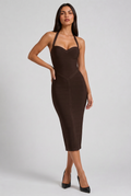 Petra - Vestido Vendaje Chocolate - Chocolate