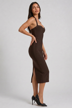 Petra - Vestido Vendaje Chocolate