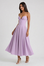 Amalfi - Vestido Corset Violeta con Falda Amplia - Violeta