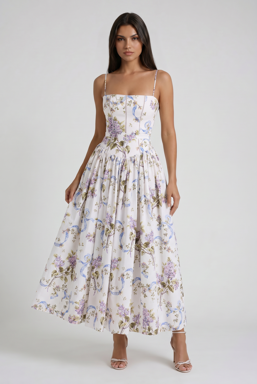 Ysabella - Vestido Midi Atemporal - Floral