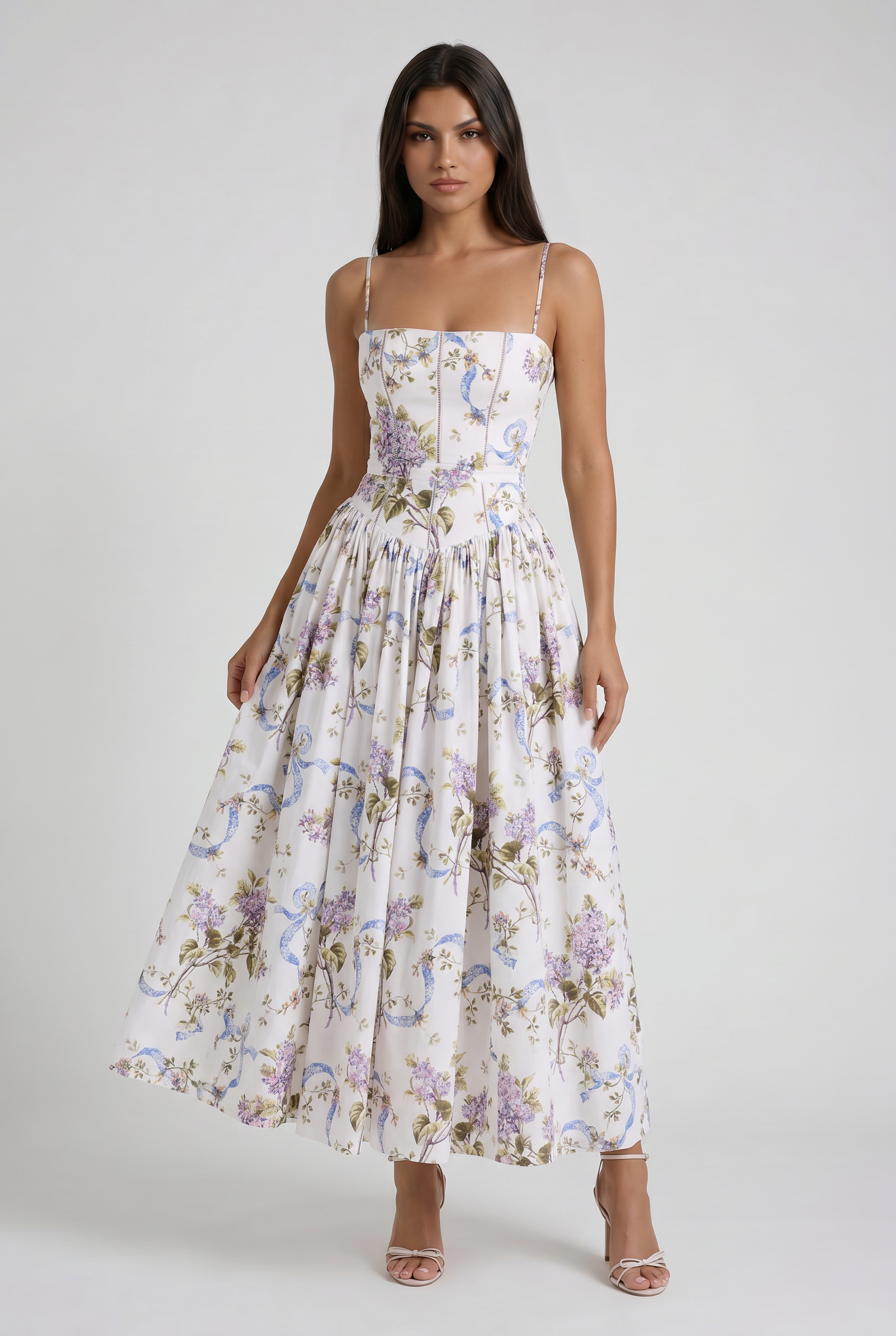 Ysabella - Vestido Midi Atemporal - Floral