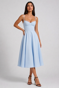 Selene - Vestido Midi Corset (Azul Bebé) - Azul Bebé
