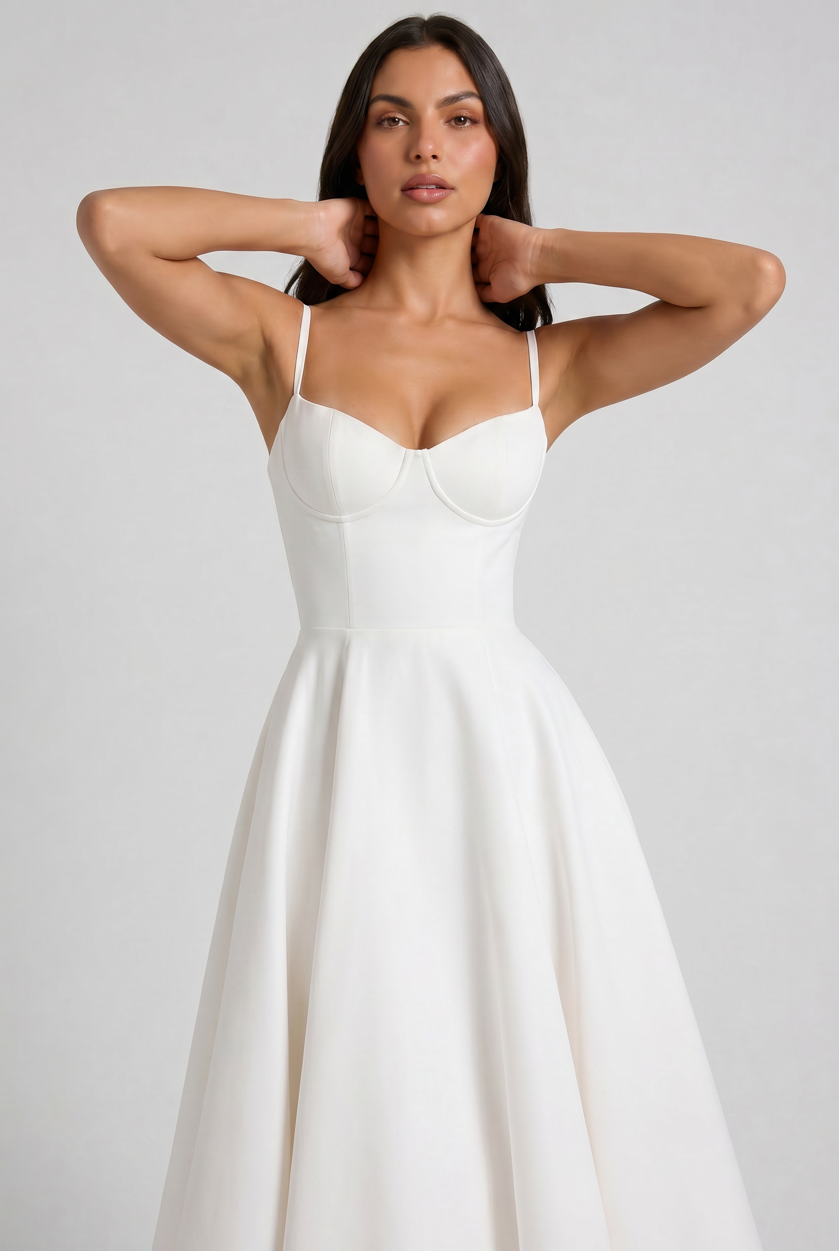 Selene - Vestido Midi Corset (Blanco)