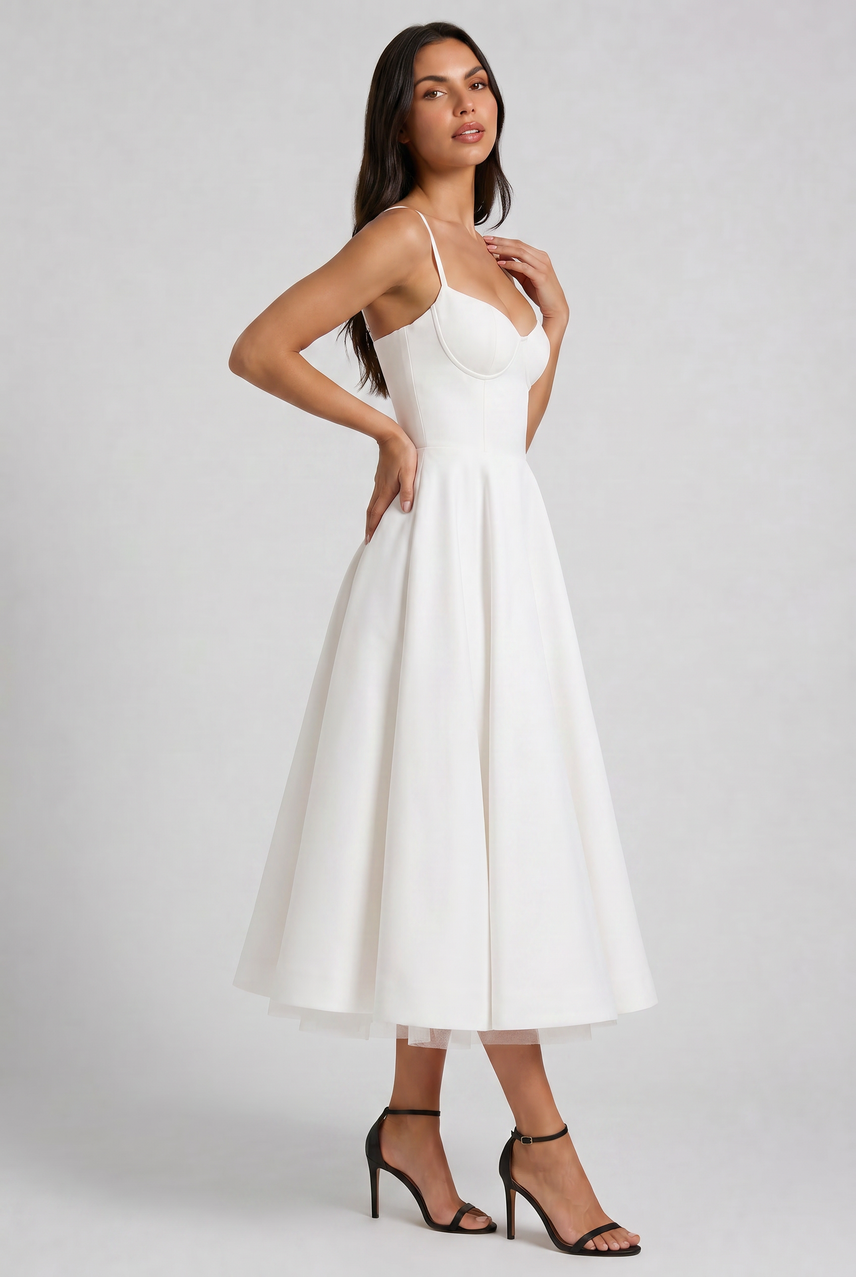 Selene - Vestido Midi Corset (Blanco)