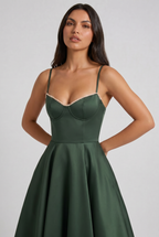 Selene - Vestido Midi Corset (Verde Bosque)