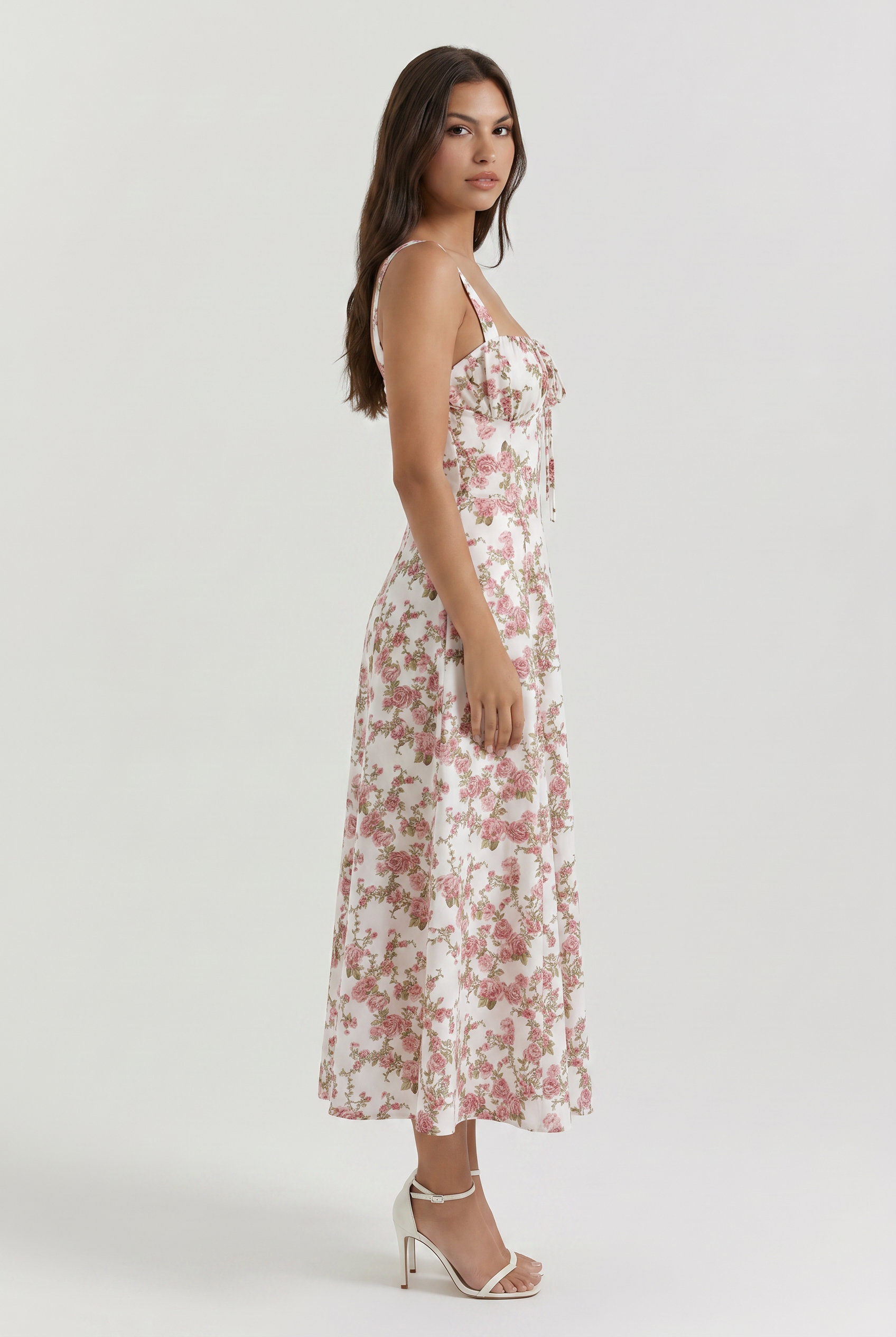 Amelie - Vestido Midi Floral con Lazo