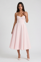 Selene - Vestido Midi Corset (Rosa Pálido)