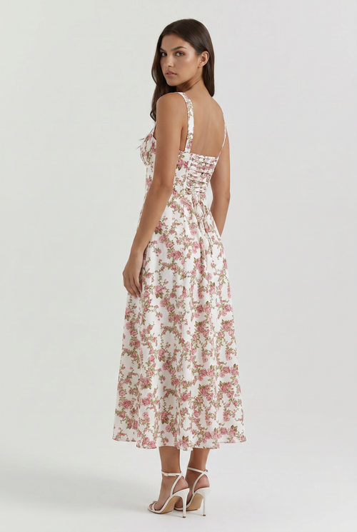 Amelie - Vestido Midi Floral con Lazo
