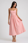 Keana - Vestido Midi con Tirantes Ajustables - Rosa