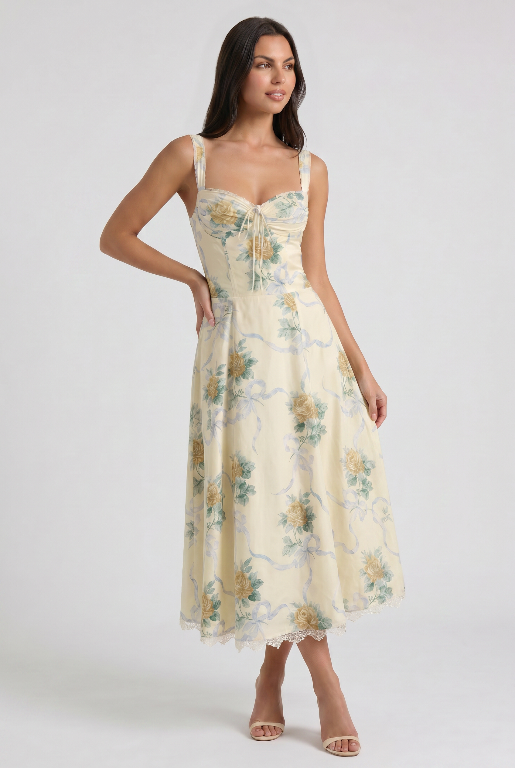 Lynn - Vestido Midi Corset Floral