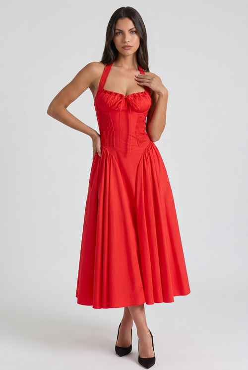 Aurora - Vestido Corset Rojo - Rojo