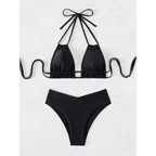 Tropic Charm – Bikini Elegante con V-Formning y Colores de Verano