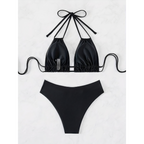 Tropic Charm – Bikini Elegante con V-Formning y Colores de Verano