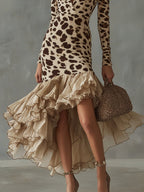 Eleonora | Vestido Maxi Animal Print con Volantes