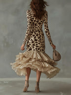 Eleonora | Vestido Maxi Animal Print con Volantes