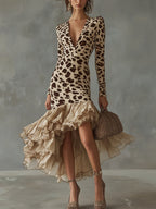 Eleonora | Vestido Maxi Animal Print con Volantes
