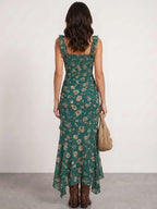 Vestido floral con abertura lateral