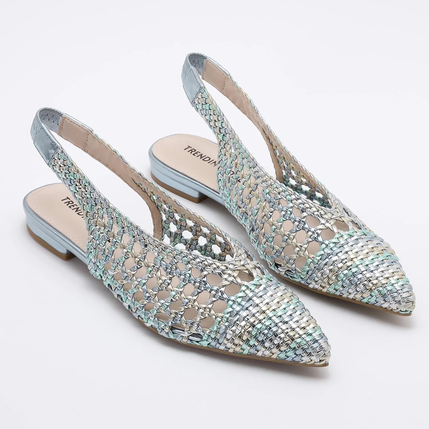 TRENDIVA™ | Sandalias Planas Trenzadas Puntiaguda