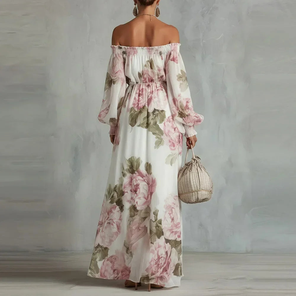Piwonia | Vestido Maxi de Hombros Descubiertos