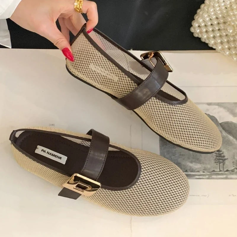 BELCOUR™ | Bailarinas de Malla Transpirables con Hebilla Metálica para Mujer