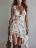 Vestido Mini en Viscosa con Tirantes Finos