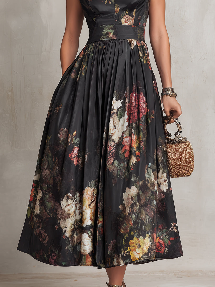 Jagoda | Vestido Midi Plisado con Cuello