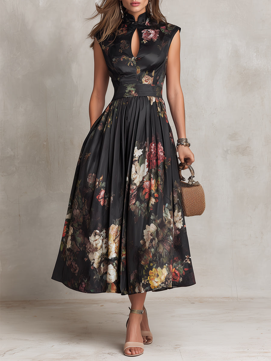 Jagoda | Vestido Midi Plisado con Cuello