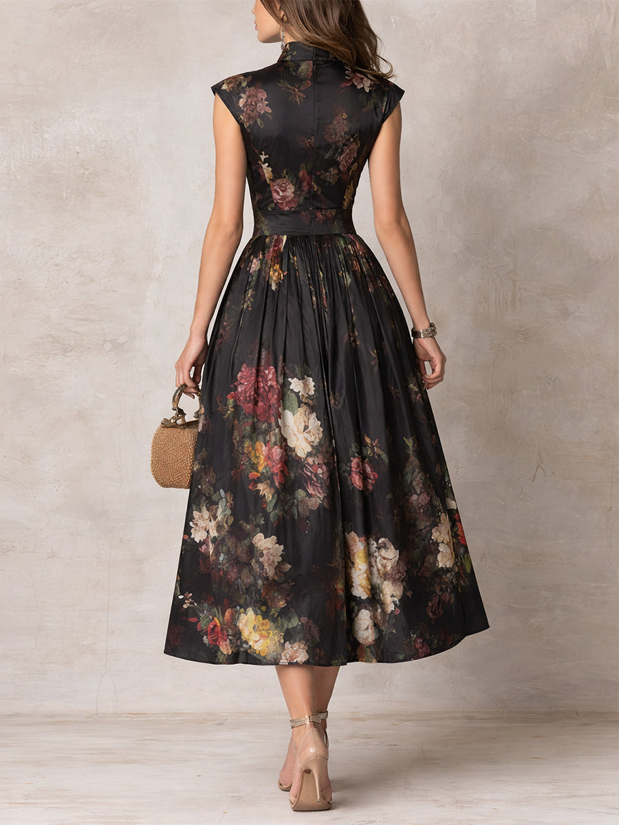 Jagoda | Vestido Midi Plisado con Cuello