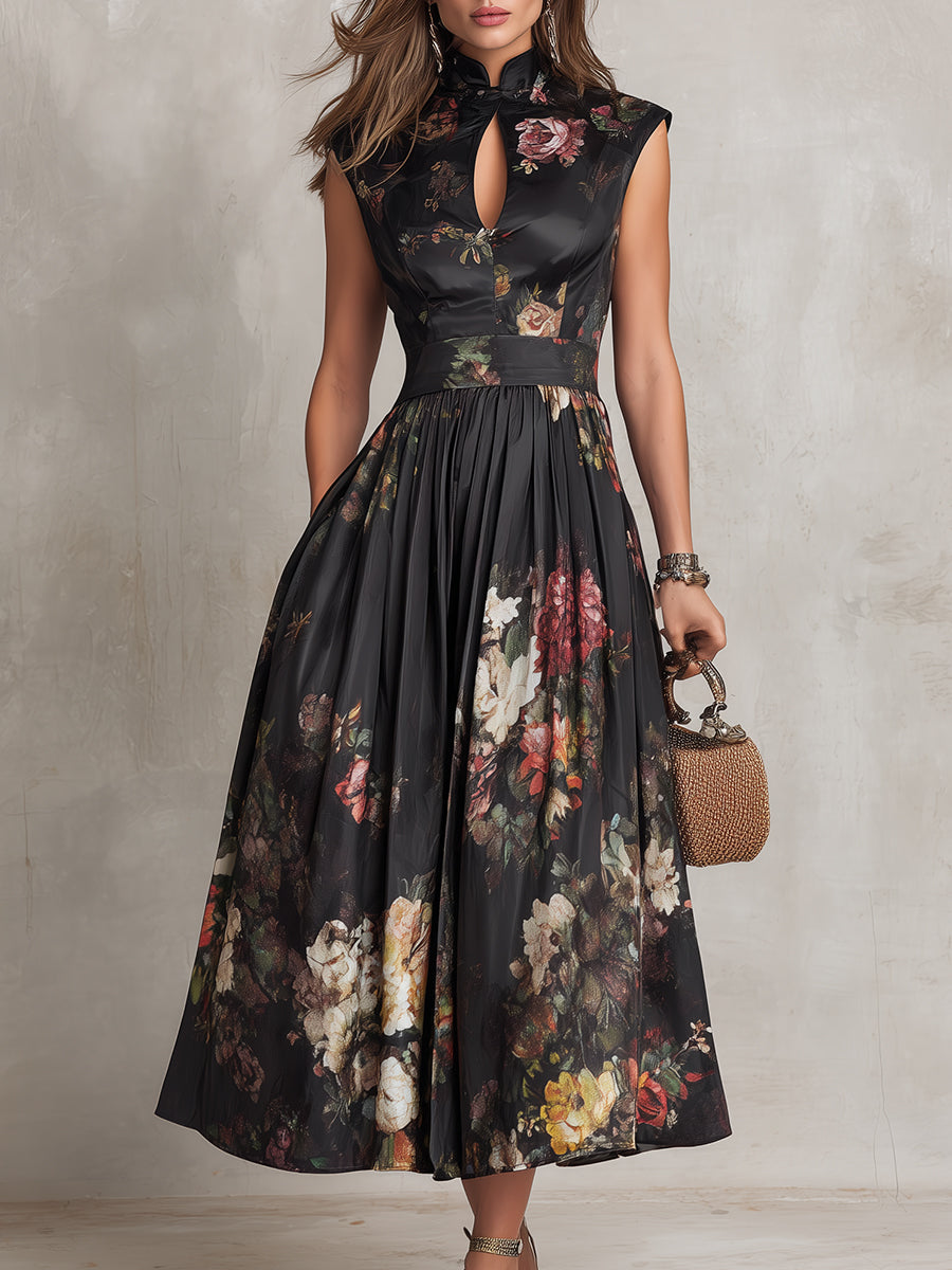 Jagoda | Vestido Midi Plisado con Cuello