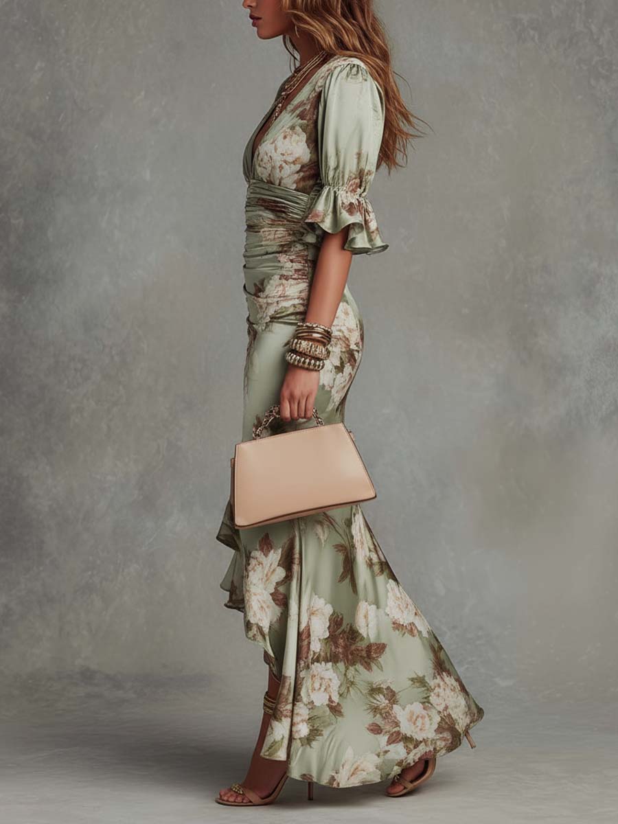 Malwina | Vestido Maxi con Mangas Acampanadas