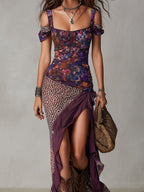 Kalina | Vestido Maxi Estampado Animal Print y Floral