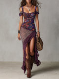 Kalina | Vestido Maxi Estampado Animal Print y Floral