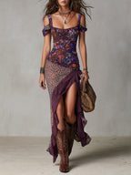 Kalina | Vestido Maxi Estampado Animal Print y Floral