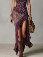 Kalina | Vestido Maxi Estampado Animal Print y Floral