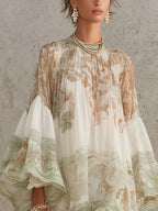 Rosalia | Vestido Mini con Volantes en Rayas Verdes