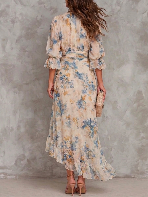 Alira | Vestido Maxi Asimétrico Floral