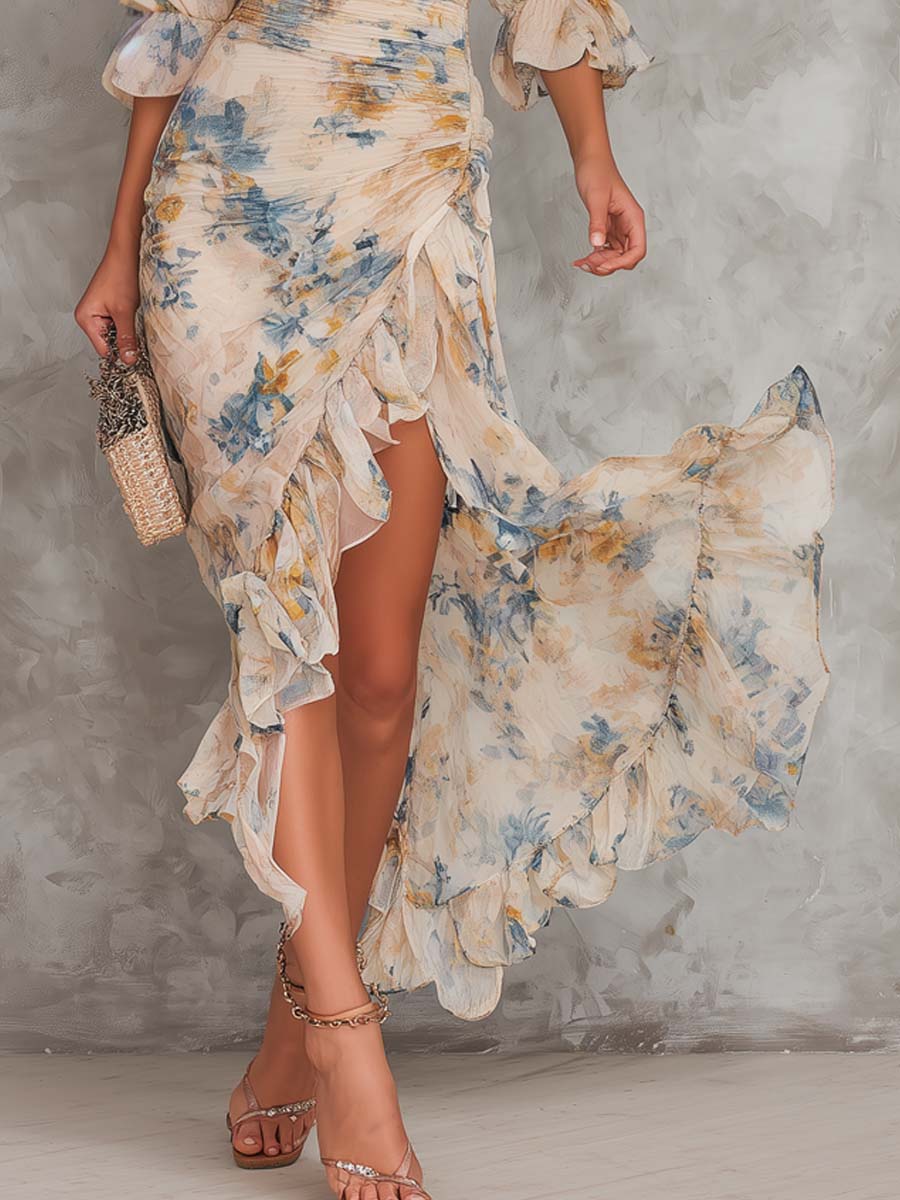 Alira | Vestido Maxi Asimétrico Floral