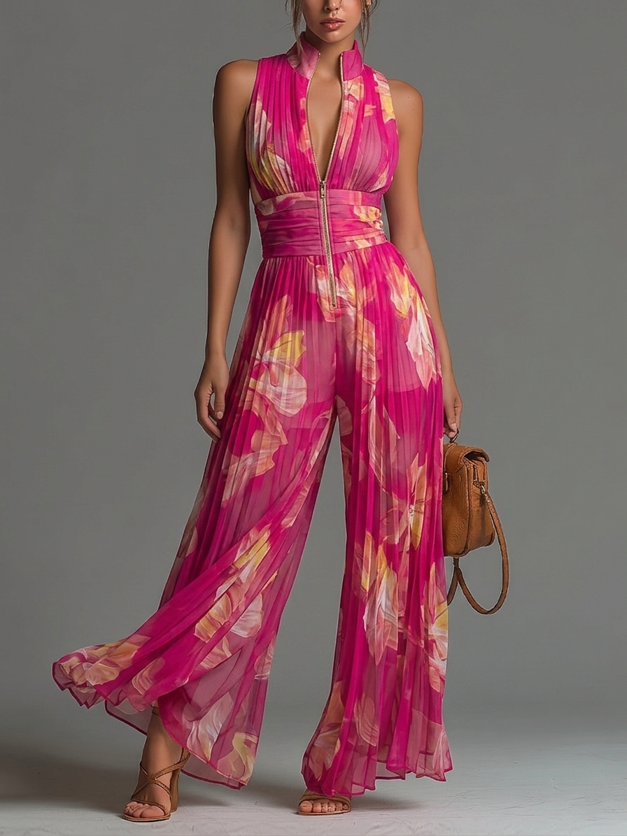 Serina | Mono Plisado con Estampado Floral