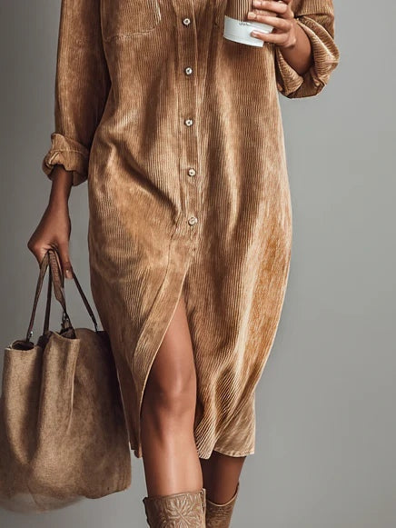 Estelle | Vestido Midi de Pana