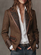 Gisèle | Blazer con Paneles Estampado Espiga