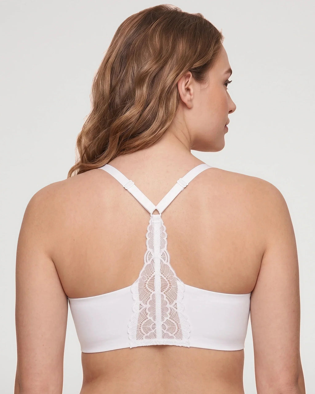 Bralette de Encaje con Escote V y Espalda Nadadora