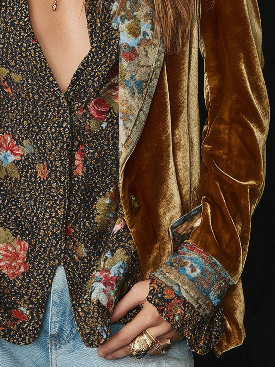 Marcelline | Blazer Patchwork Floral Vintage