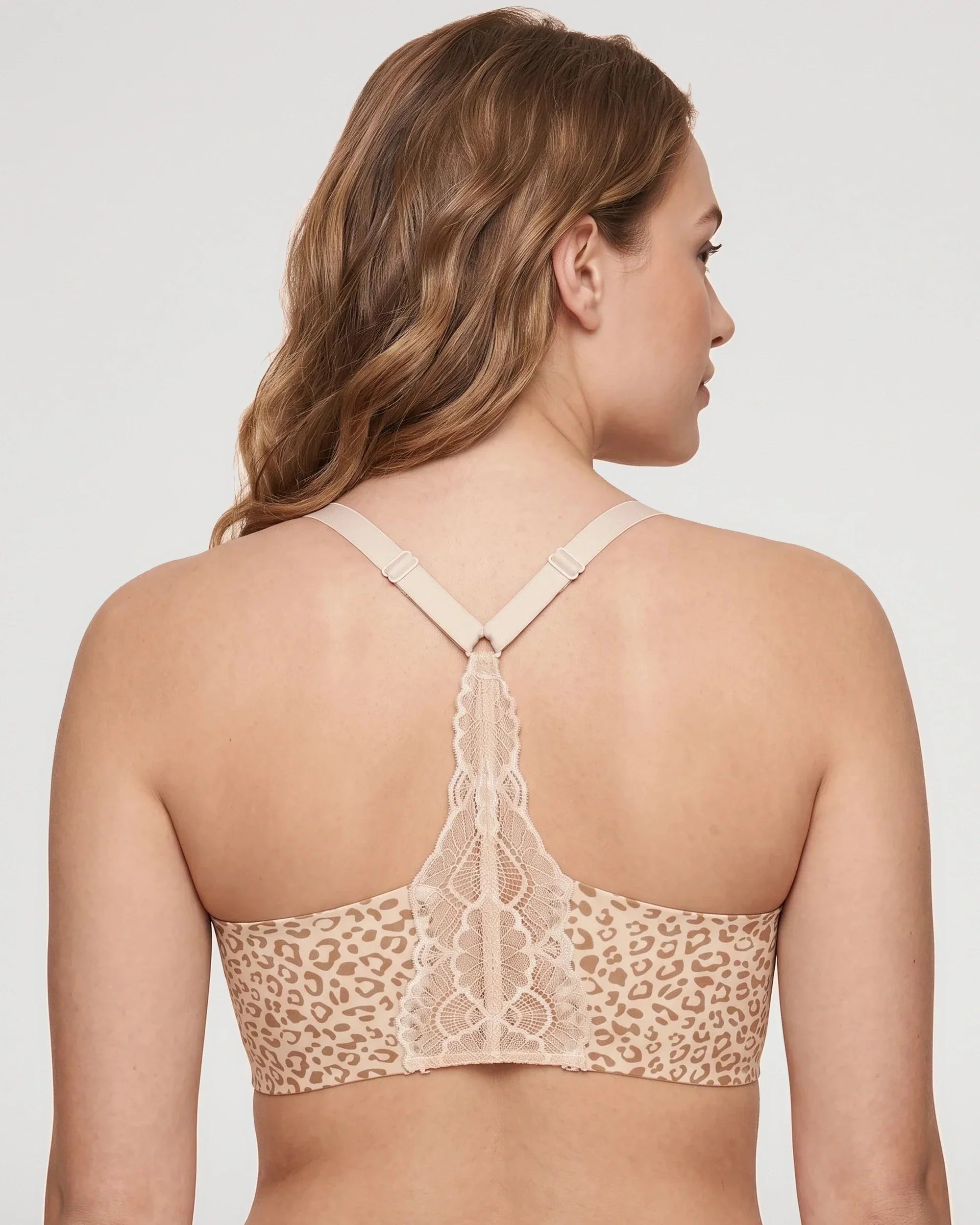 Bralette de Encaje con Escote V y Espalda Nadadora