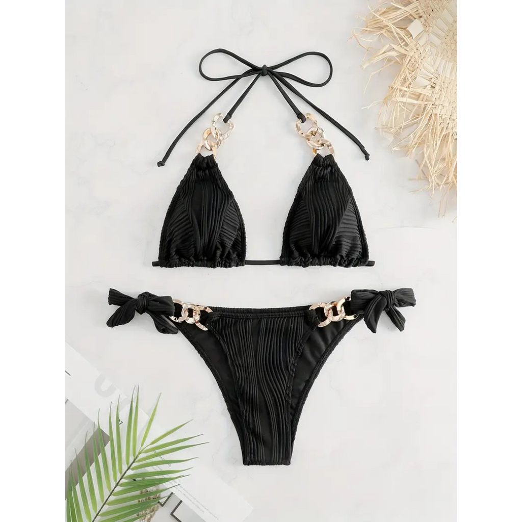 Golden Luxe Biquini – Glamour con detalle dorado