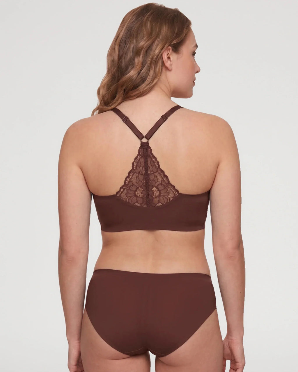 Bralette de Encaje con Escote V y Espalda de Encaje