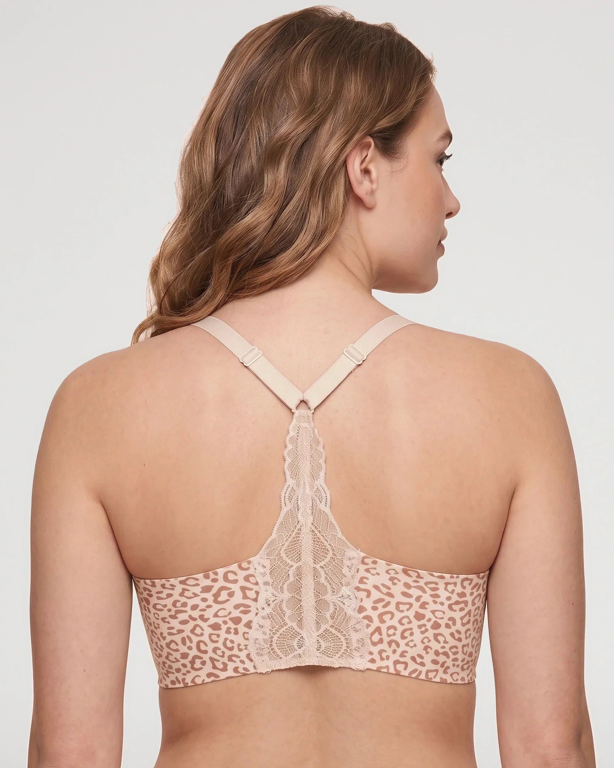 Bralette de Encaje con Escote V y Espalda Nadadora