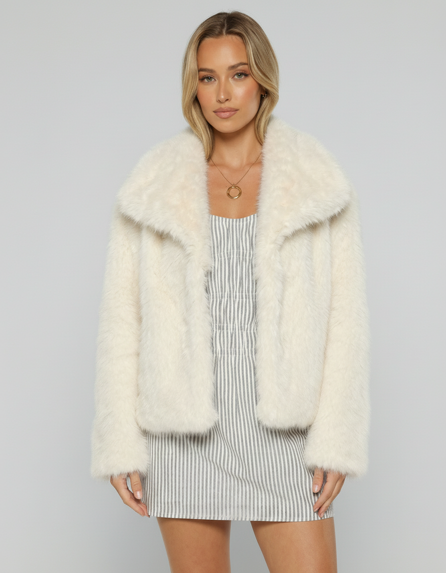 Ottavia | Chaqueta de Pelo Sintético con Cuello Chal